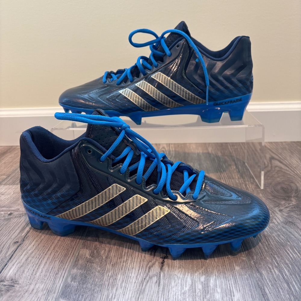 Adidas CrazyQuick Football Cleats Mens 10.5 Blue Silver Quickframe C76153